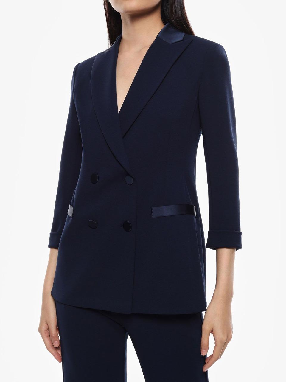 giacca crepe JU25 BLU SELECTED