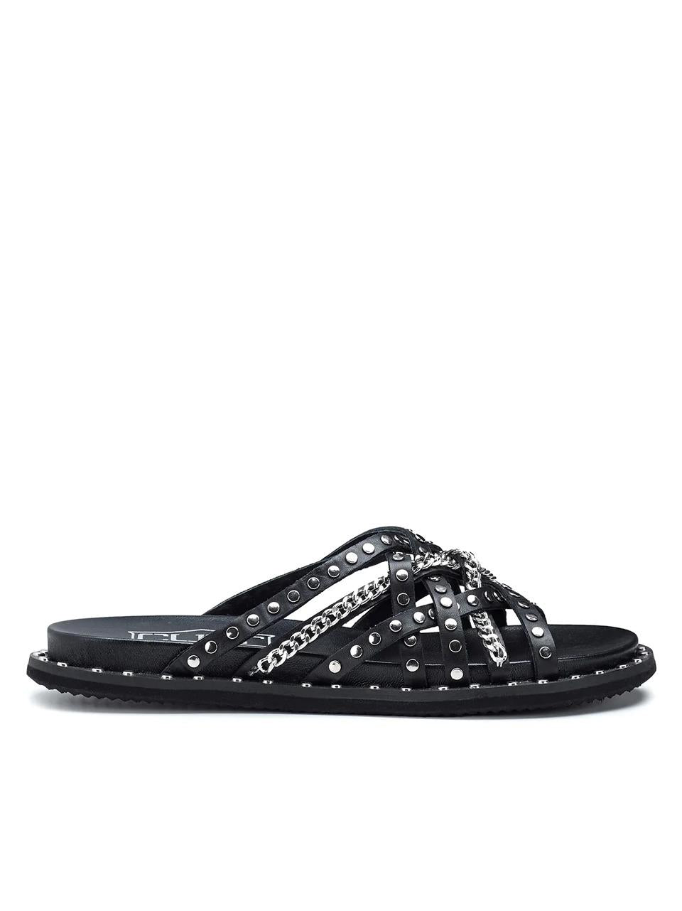 sabot a liccini borchie e catene CLW427501 NER CULT