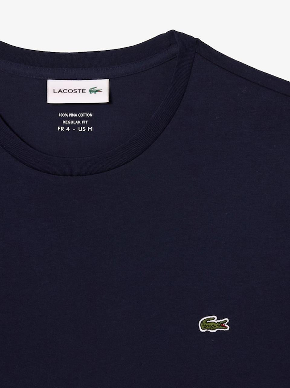 t shirt in pima TH6709 BLU LACOSTE
