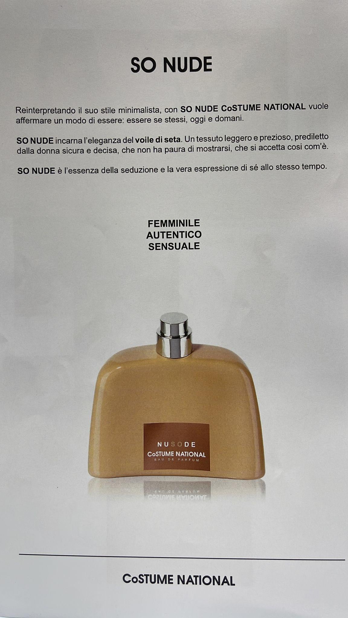sonude edp 100 ml SO NUDE 100ML PROFUMO CoSTUME NATIONAL