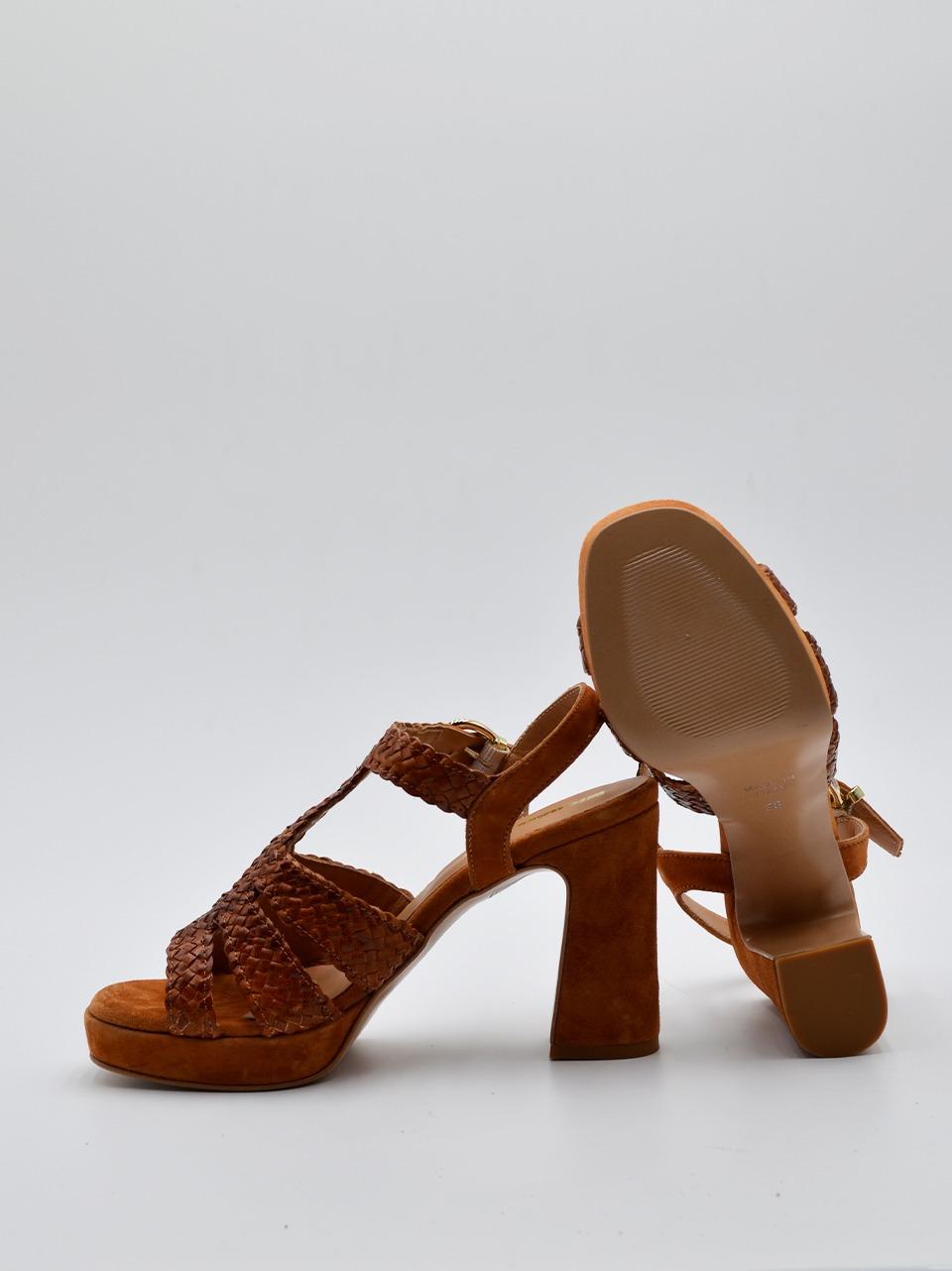 sandalo intrecciato con plato' DE25-148 CUOIO MICHAEL DASS