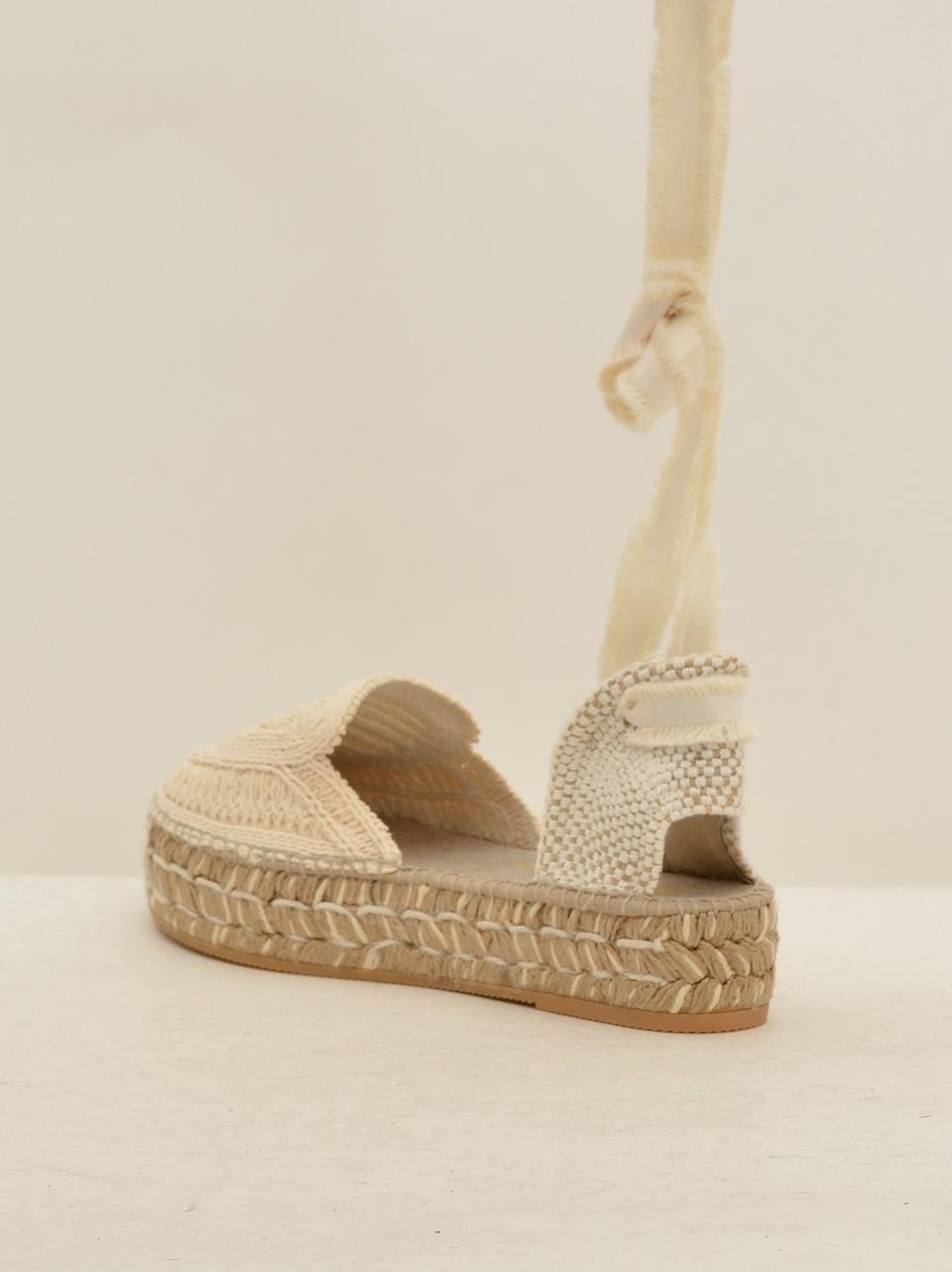 sandalo a t zeppa bassa DUNE CORDELA CRUDO ESPADRILLAS