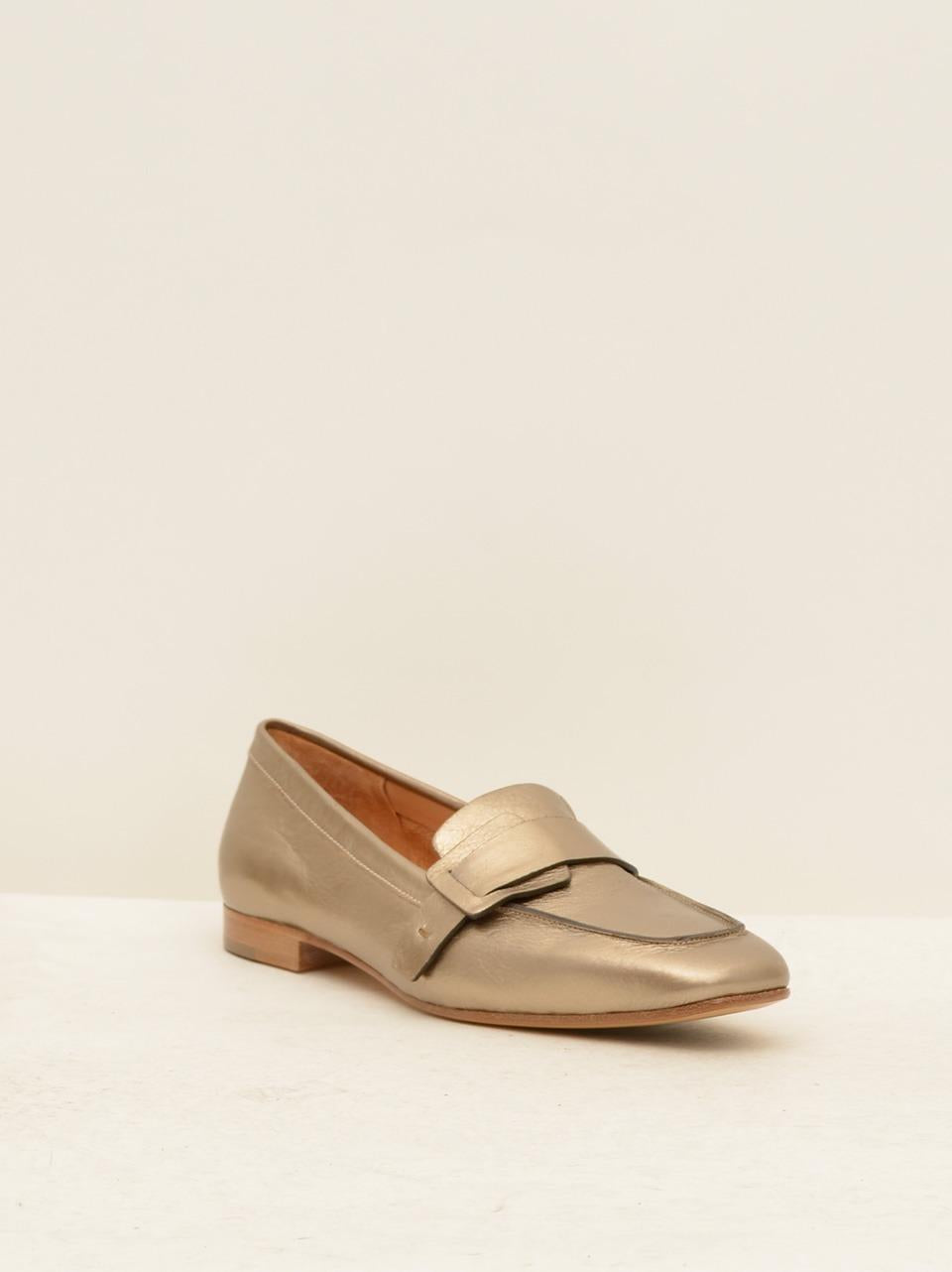 mocassino con fibbia taglio vivo 240647. OLD GOLD MARA BINI