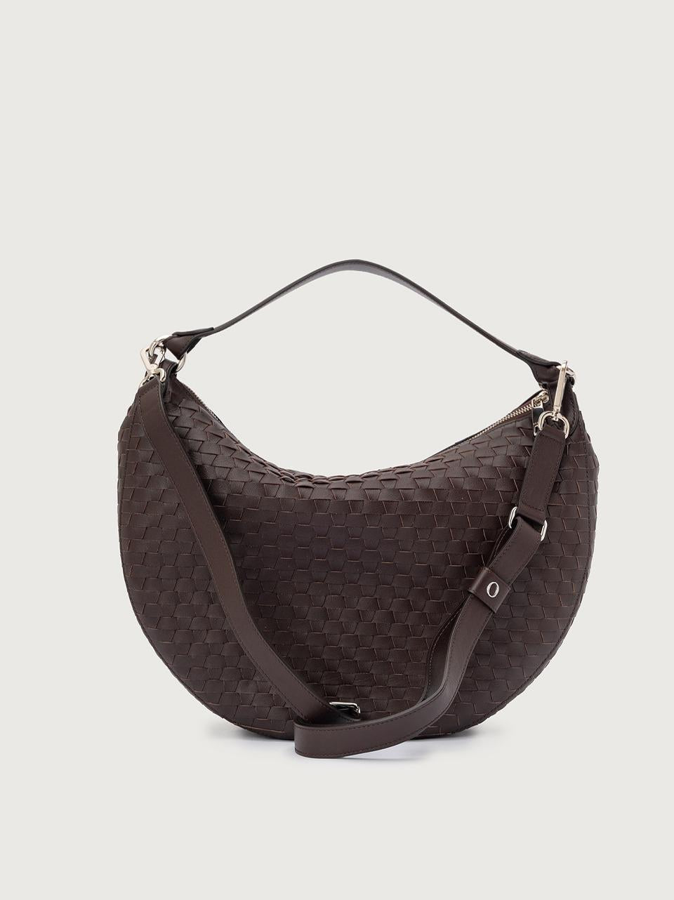 borsa dumpling large B02184WOVEN CIOCCOLATO ORCIANI