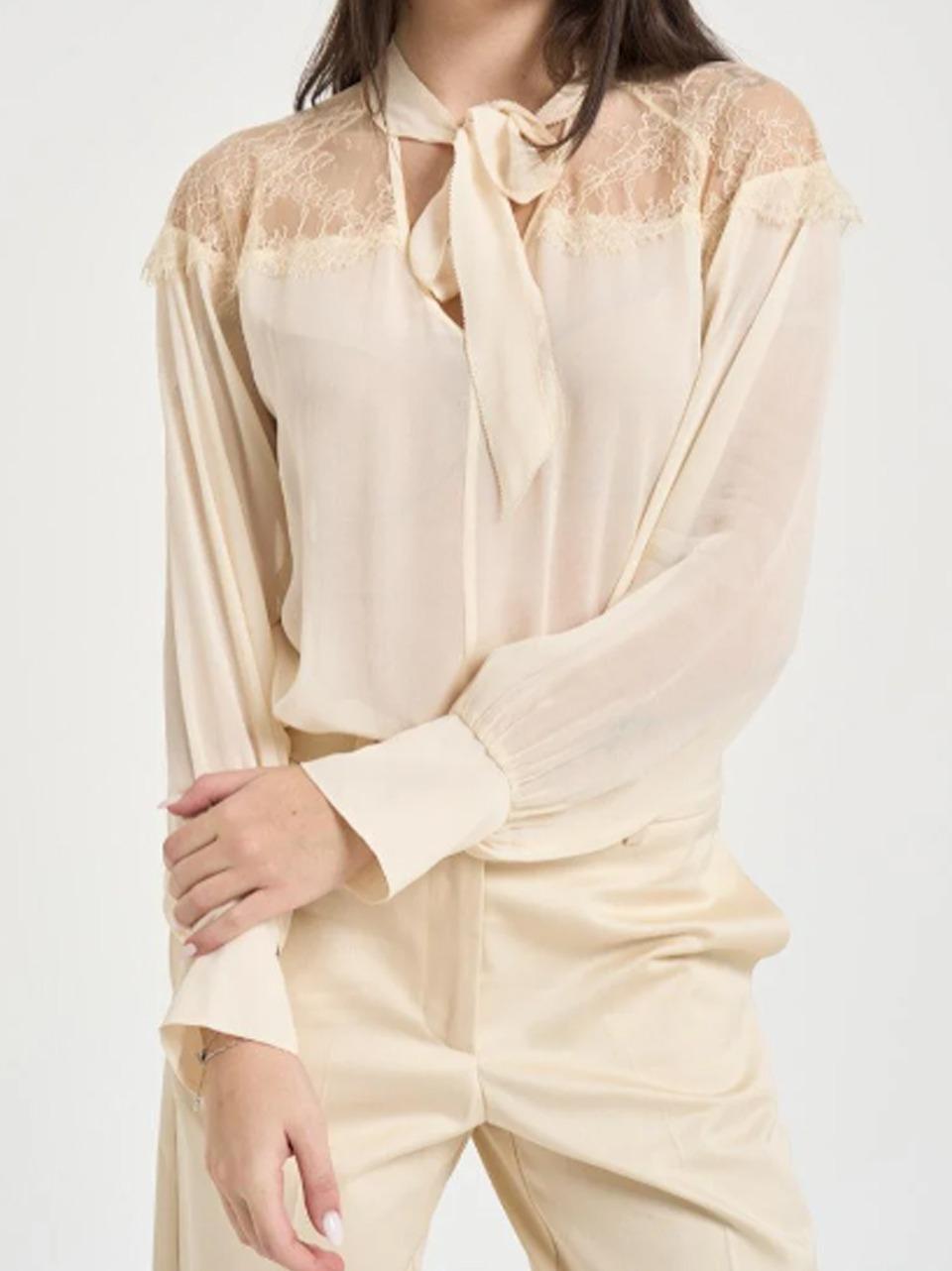 blusa fluida con fiocco 8C059\A692 AVORIO Patrizia pepe