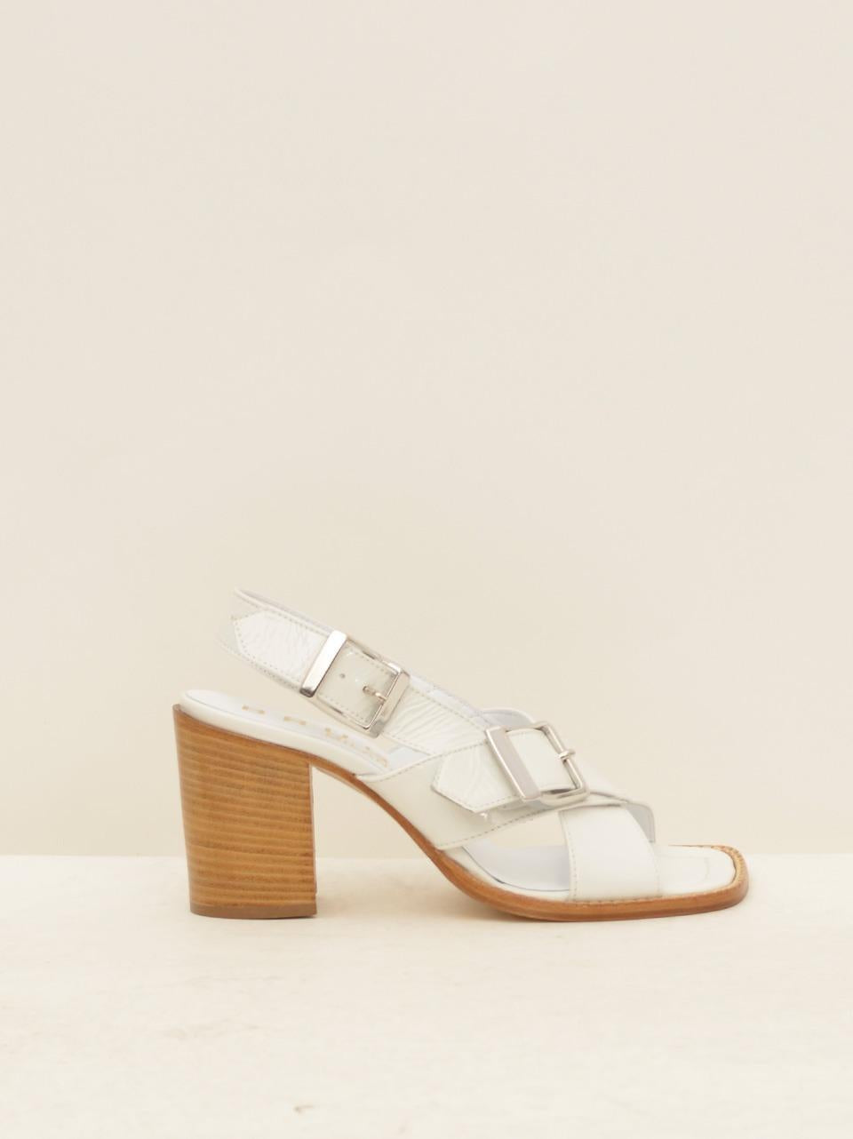 sandalo incrociato tacco h 70 mm 9056 BIANCO BRUGLIA
