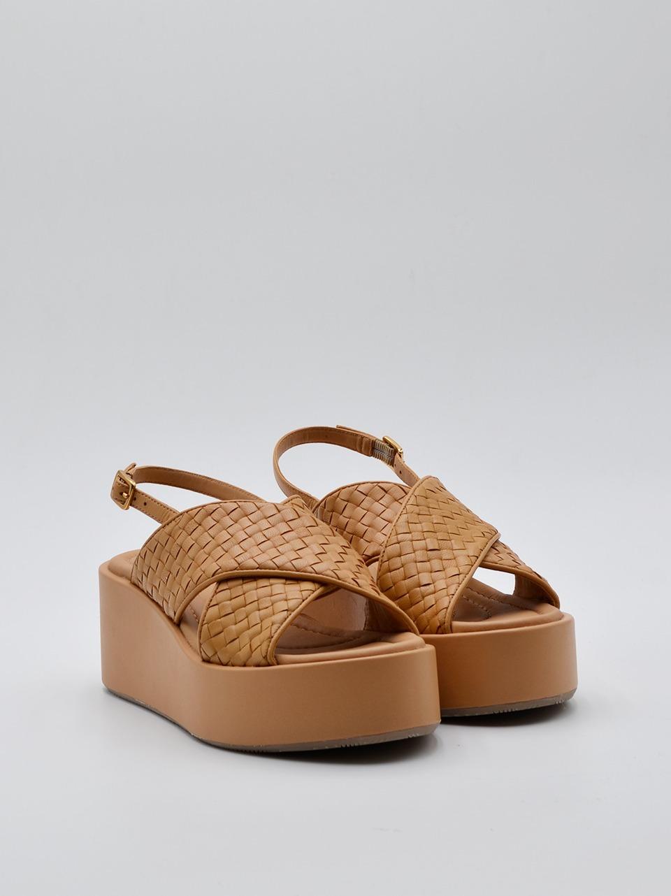 sandalo zeppa tomaio intrecciato B0902 GRANO ELVIO ZANON