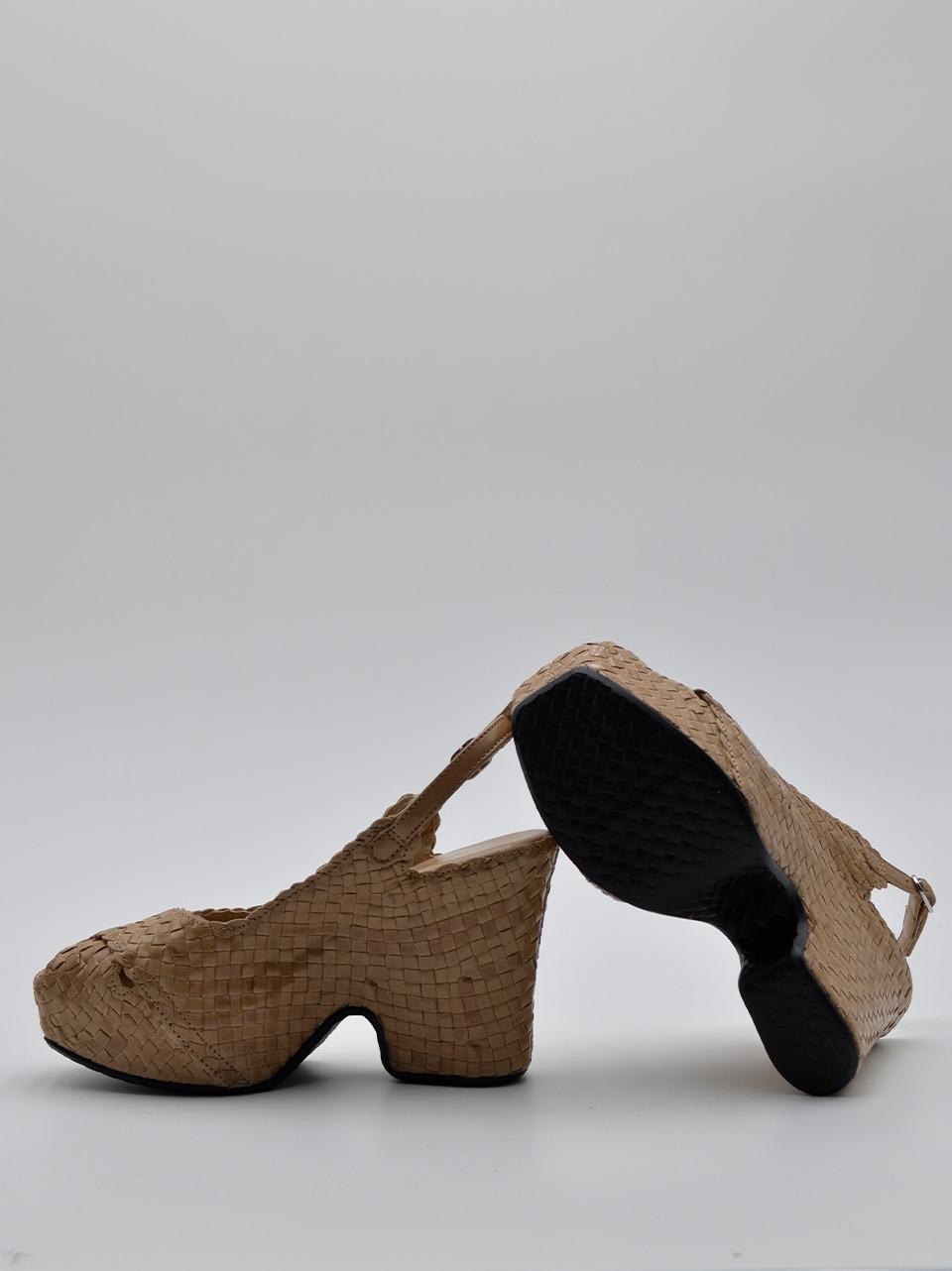 sandalo zeppa incrociato 11363 TAUPE PONS QUINTANA