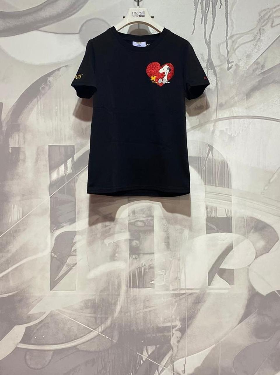 t shirt piccolo snoopy cuore T45220 N SUN 68