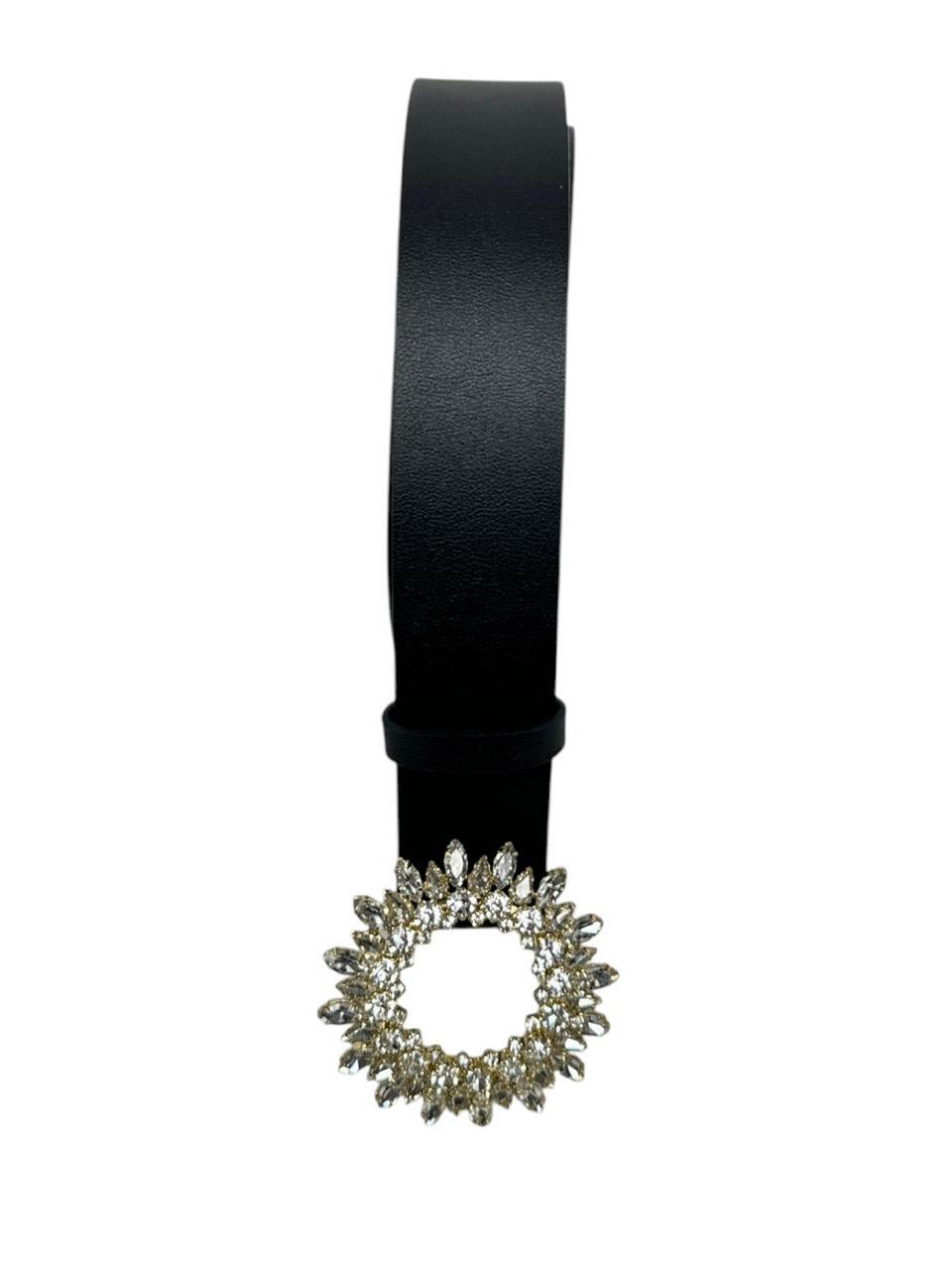 cintura con fibbia swarosky D10401VANITY NERO ORCIANI