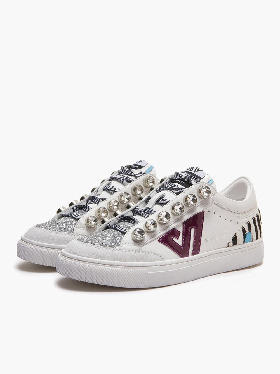 sneakers con castoni zebrata 12-P011CB MULTY ZEBRA EMANUELLE VEE