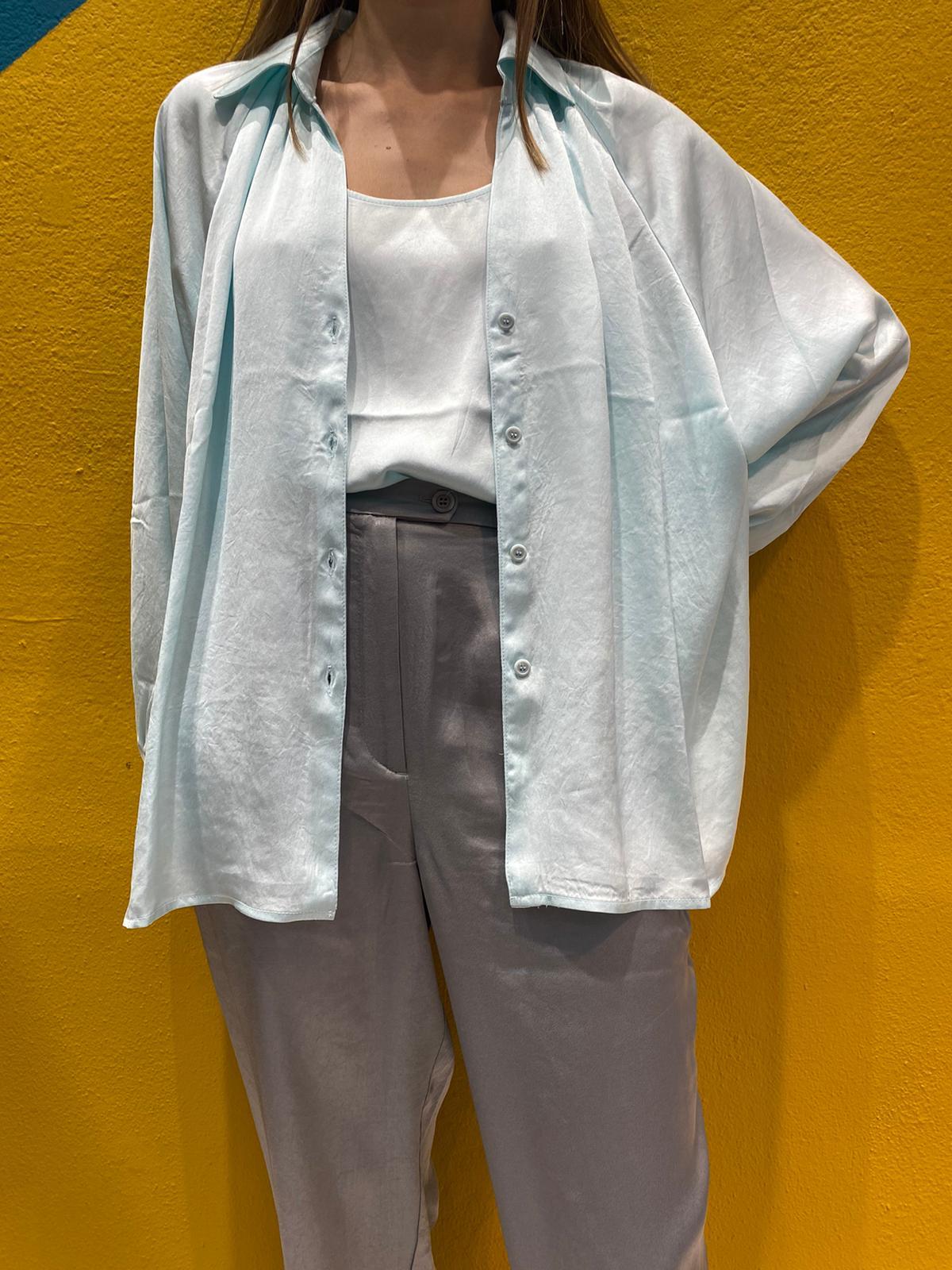 camicia over effetto raso WID06DE22 BB american vintage