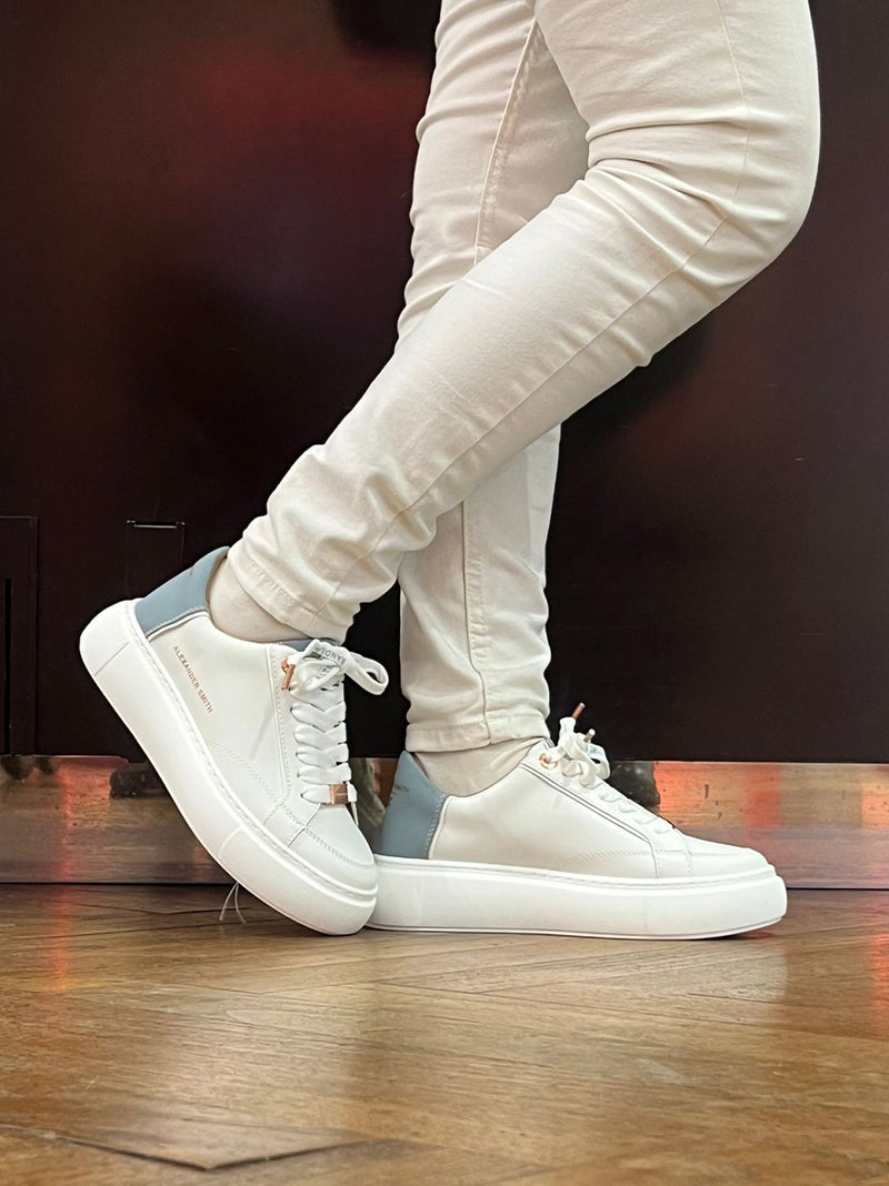 ALEXANDER SMITH sneakers in fibra di mais Bianco\azzurro