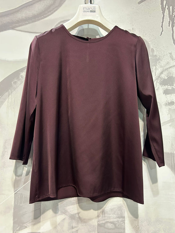 blusa raso prugna