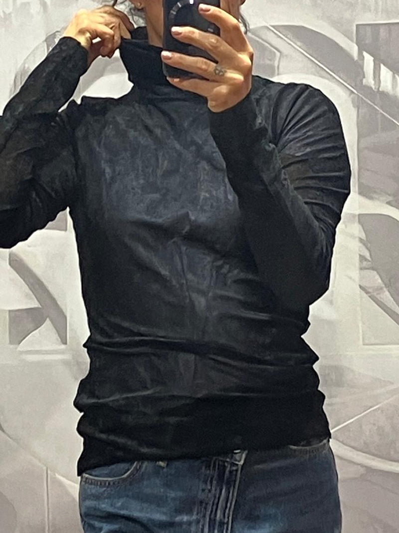 collo alto tulle ciniglia