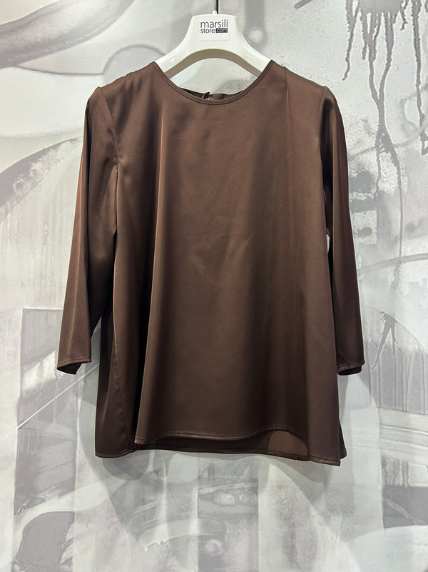 blusa raso marrone