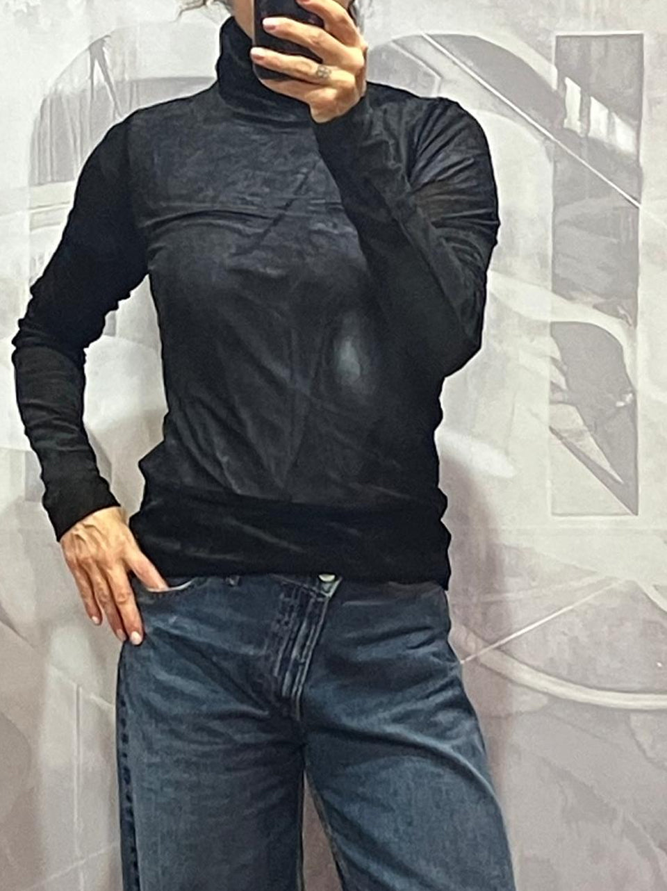 collo alto tulle ciniglia