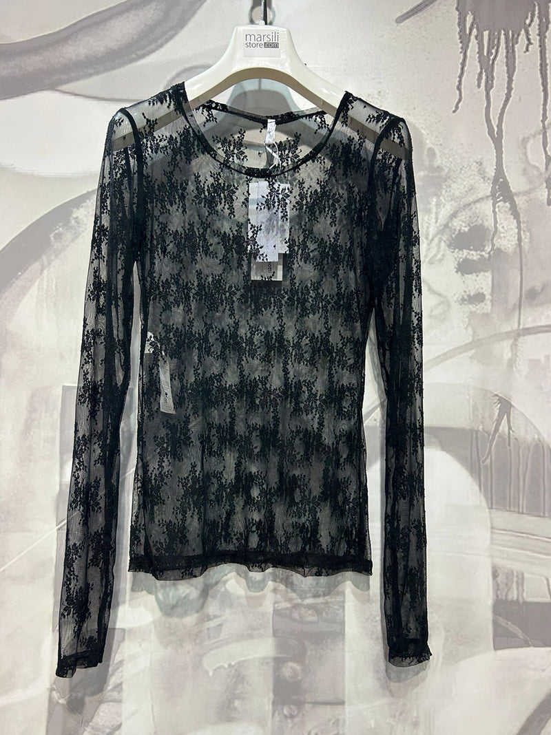 t shirt pizzo nero