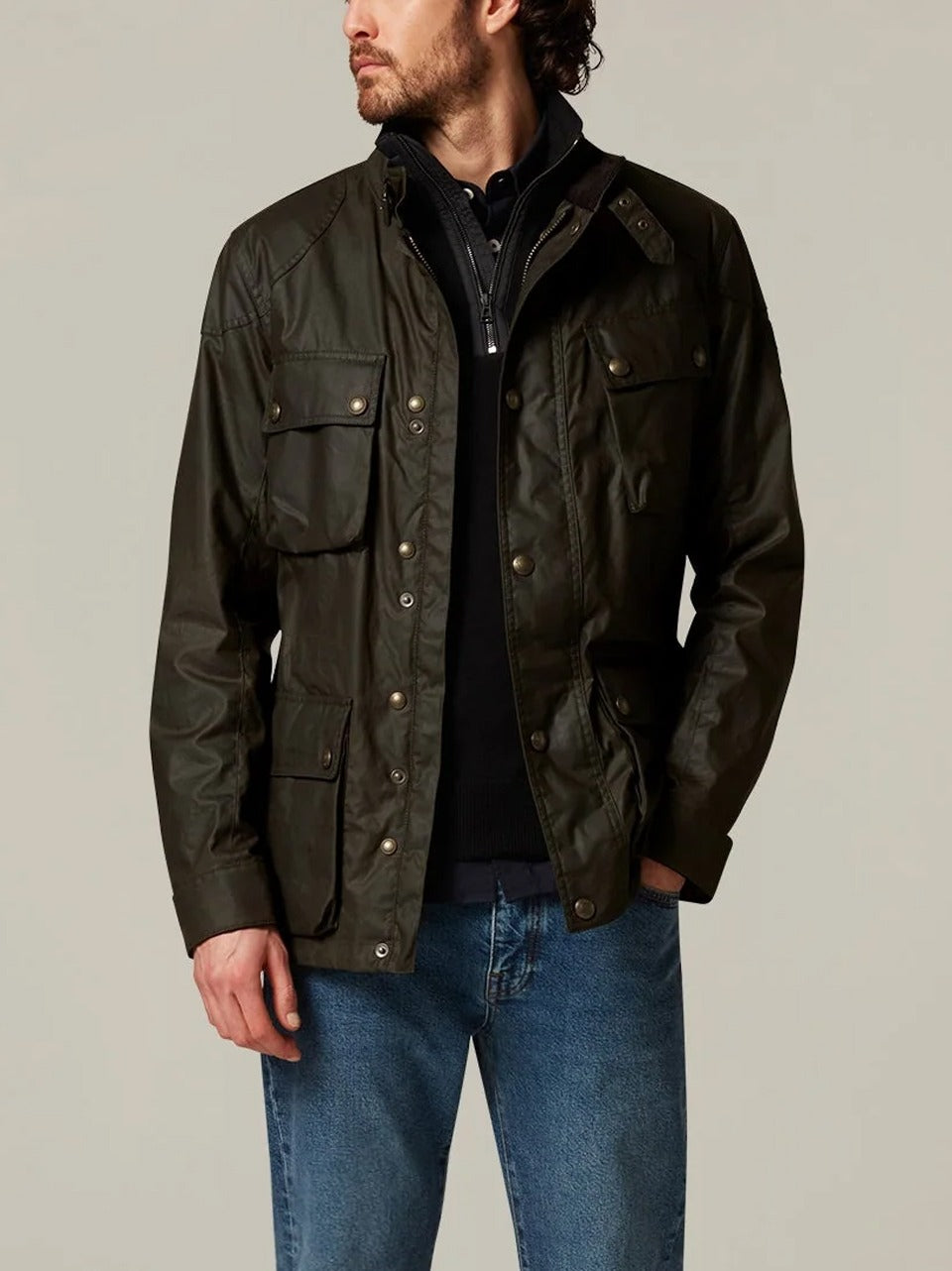 field jacket cerata 4 tasche FIELD MASTER OLIVE BELSTAFF 