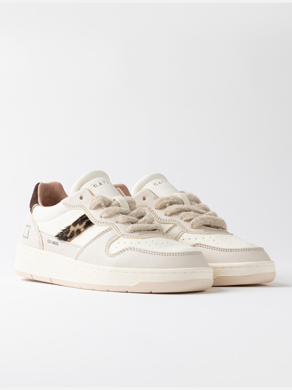 sneakers court 2.0 vintage W451-C2-VN-IL-IL IVORY LEOPARD D.A.T.E 