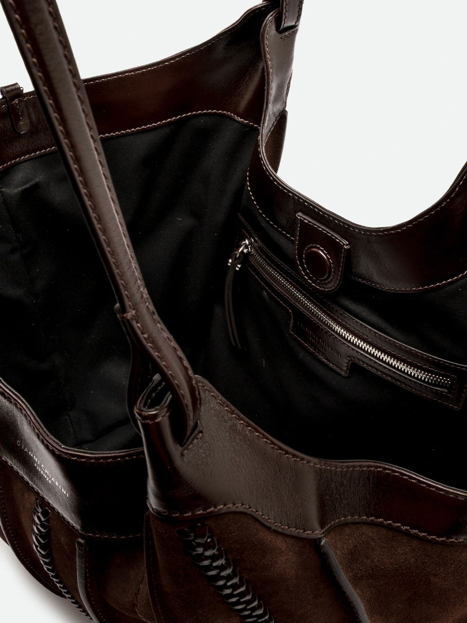 borsa dua grane con intreccio BS12750CM-RALF ESPRESSO GIANNI CHIARINI 