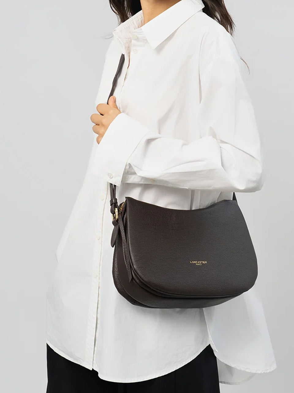 borsa a spalla con zip e 3 soffietti 529-95 T.MORO LANCASTER 