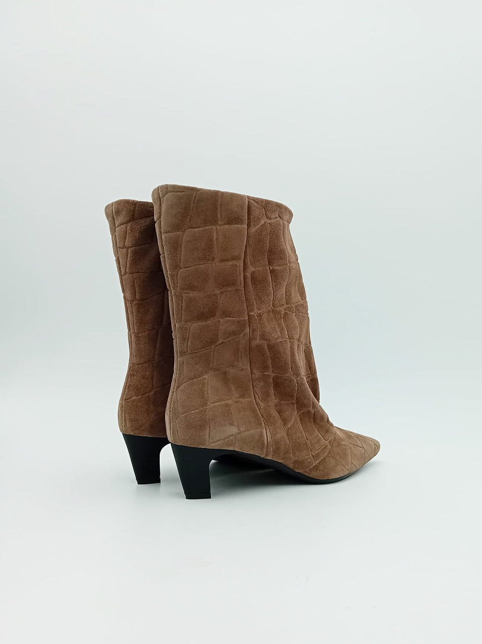 stivaletto a tubo tacco h 40 mm KATTY TAUPE LORENZO MARI 