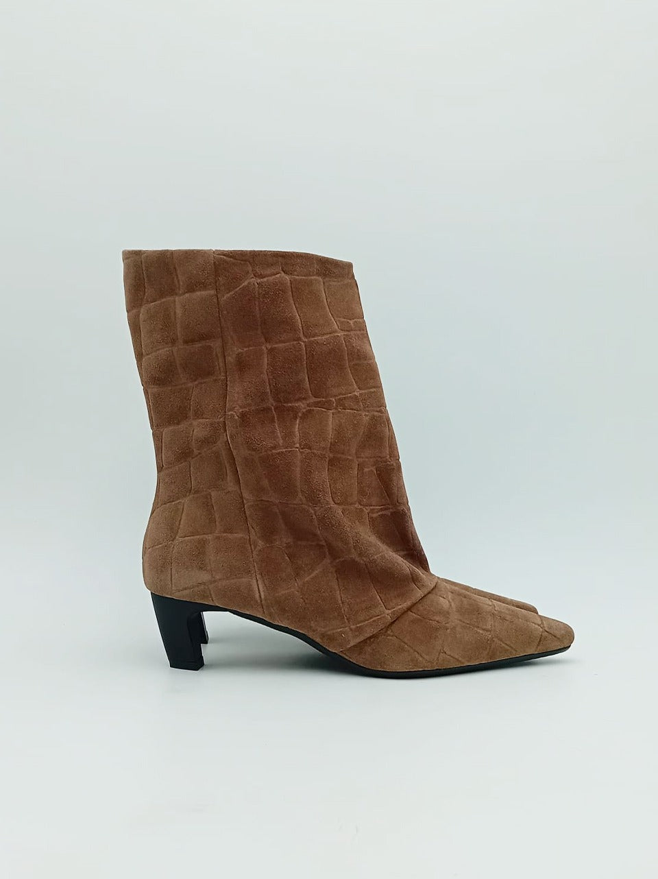 stivaletto a tubo tacco h 40 mm KATTY TAUPE LORENZO MARI 