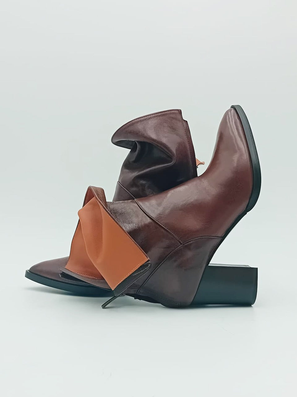 stivaletto con zip posteriore  tacco h 70 mm 7038\5 DALLASBROWN malu' 