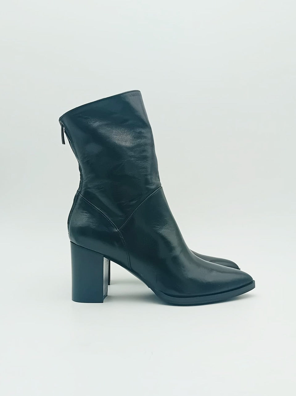 stivaletto con zip posteriore  tacco h 70 mm 7038\5 OLDNERO  