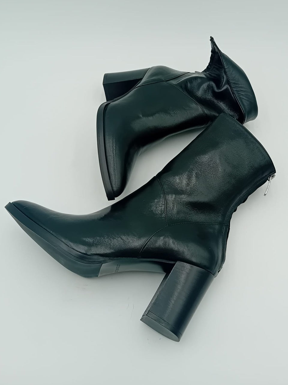stivaletto con zip posteriore  tacco h 70 mm 7038\5 OLDNERO  