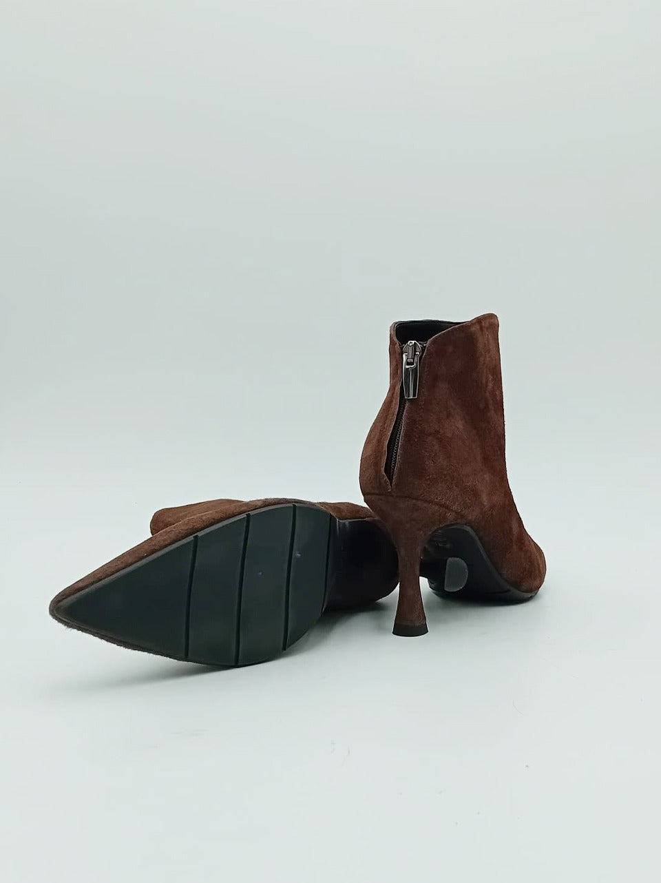 stivaletto con zip posteriore tacco h 70mm MM400 EBANO MATTEO PITTI 
