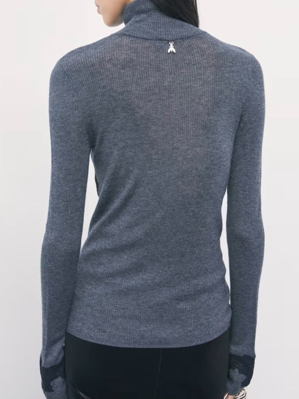 maglia costine con inserto in pizzo 8K417KK009 GR Patrizia pepe 