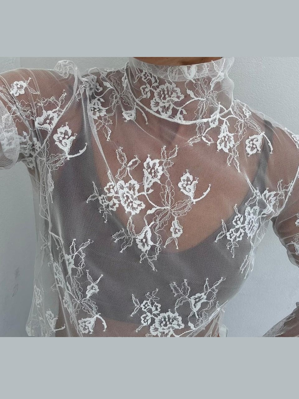blusa in pizzo collo alto 8M0349 J0050 B Patrizia pepe 