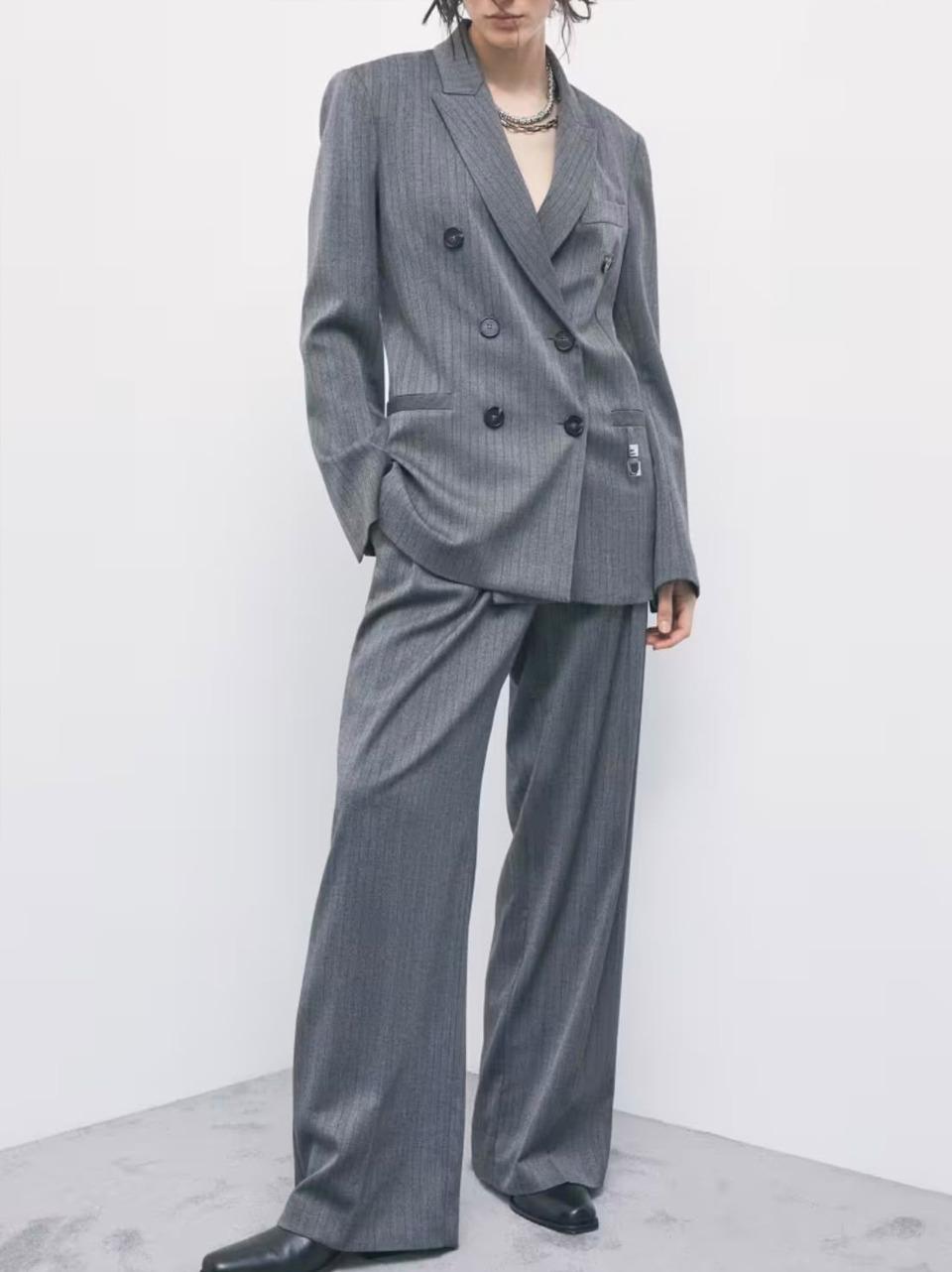 pantalone gessato 8P0474C0238 GREY Patrizia pepe 