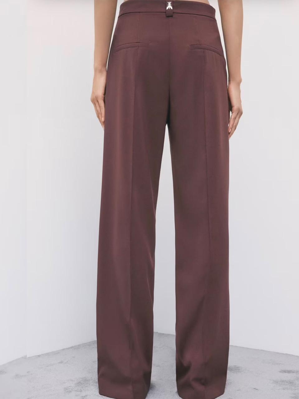 pantalone in crepe 8P0613 A6F5 WOOT BROWN Patrizia pepe 