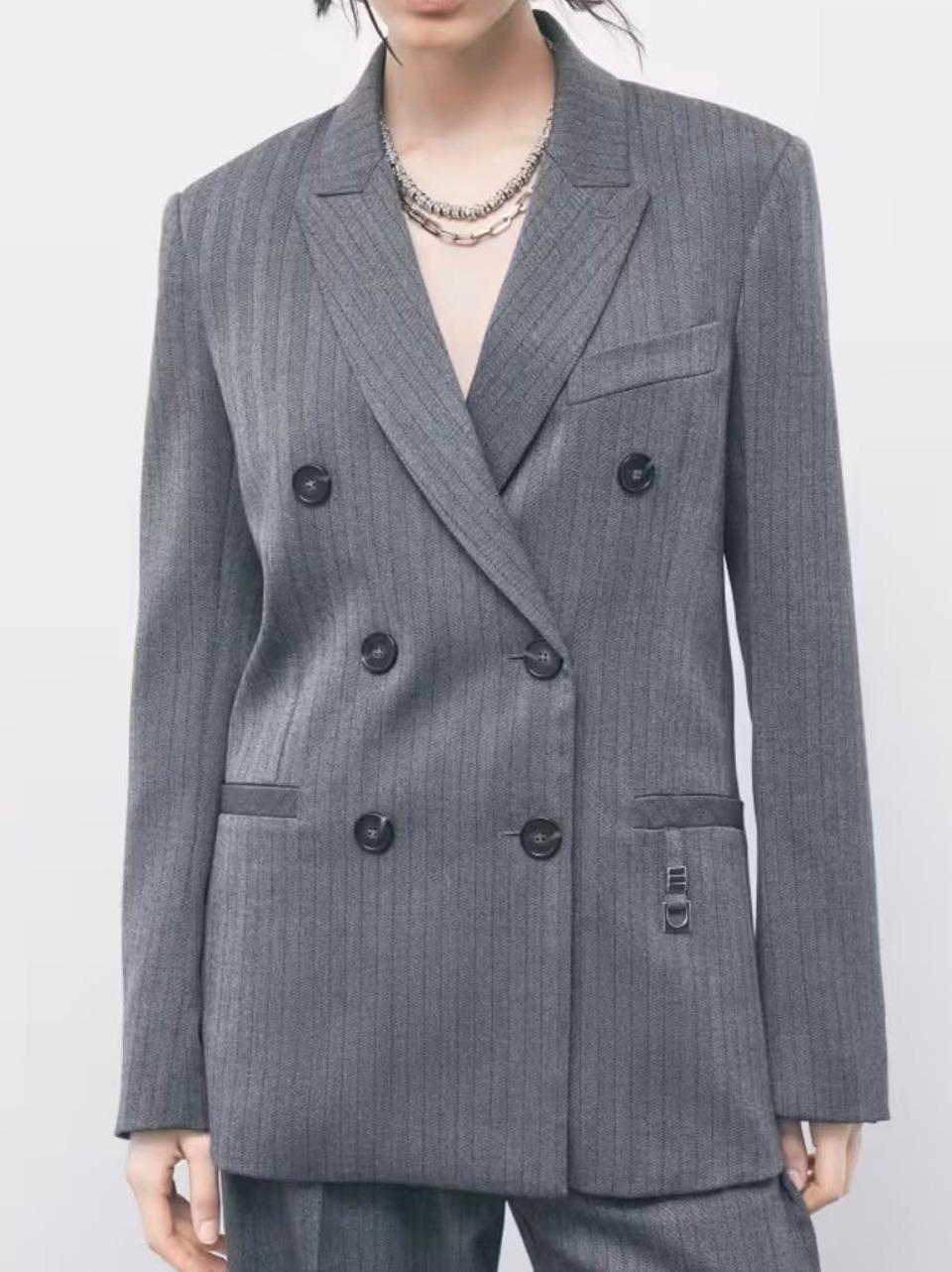 giacca gessata 8S0079 C0238 GREY Patrizia pepe 