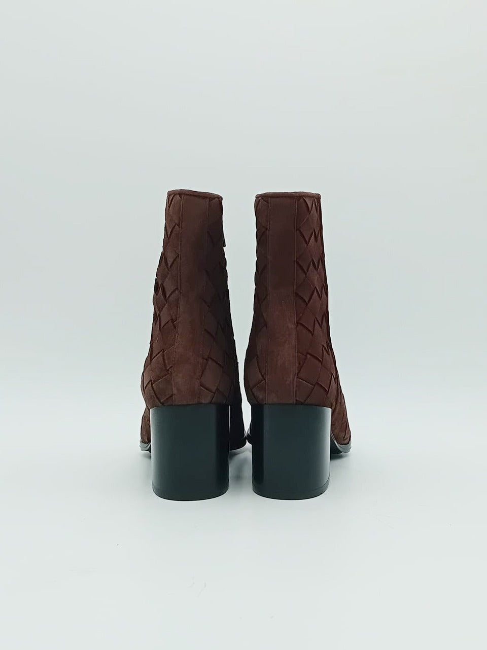 stivaletto intrecciato  tacco 70 mm  con zip interna 12241 NERO PONS QUINTANA 