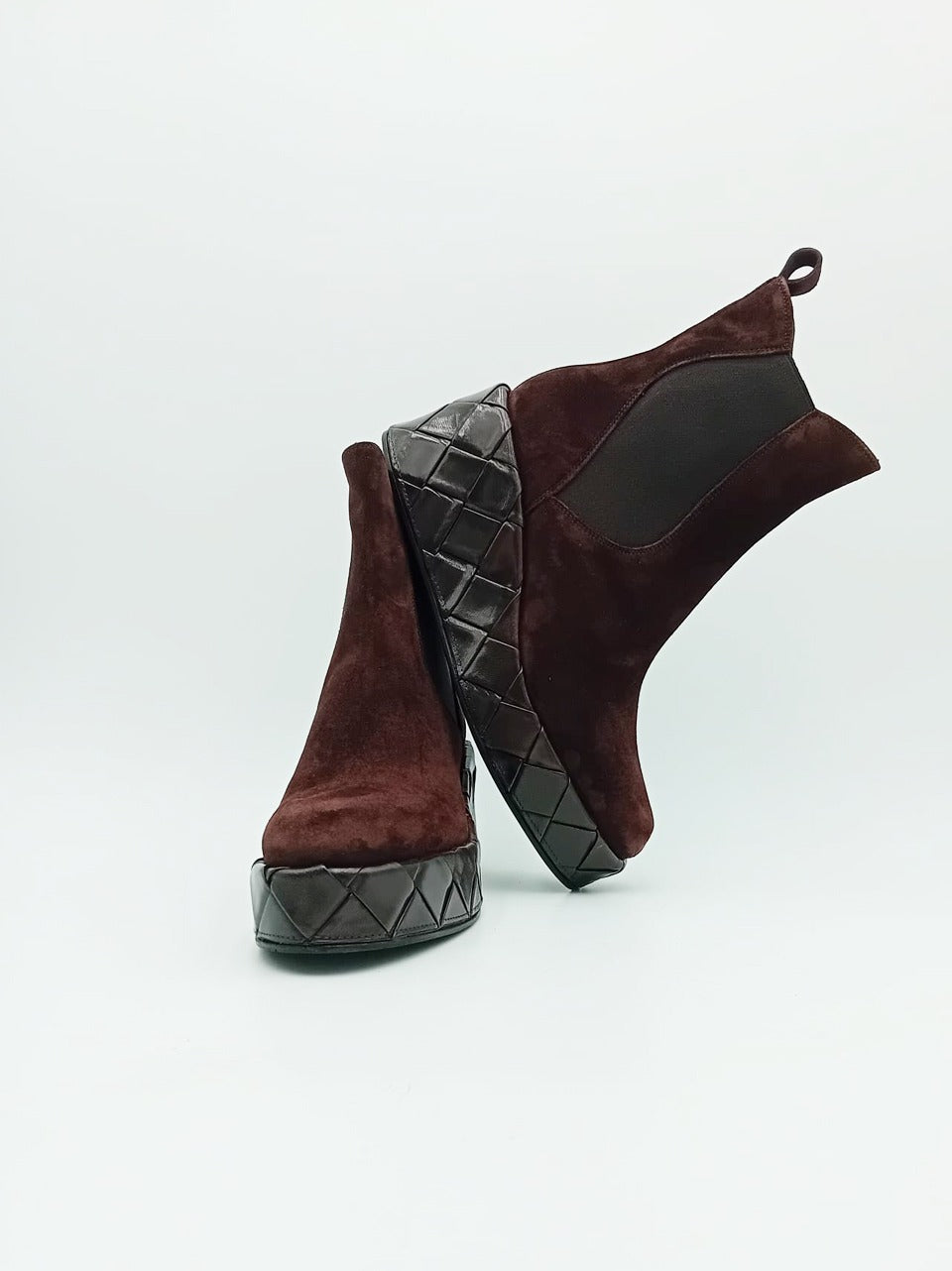 stivaletto intrecciato  tacco 70 mm  con zip interna 12241 TDM PONS QUINTANA 