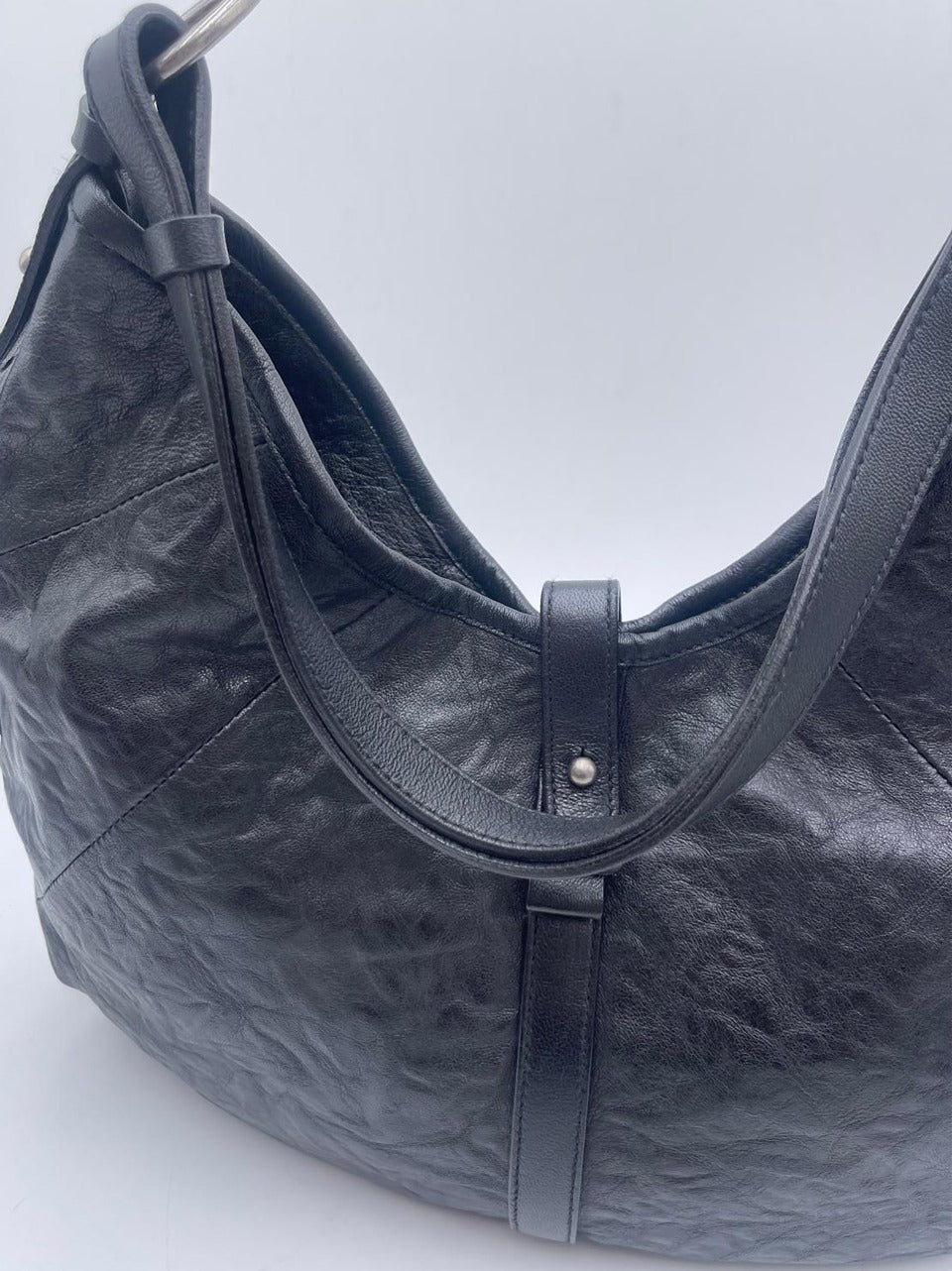 borsa a spalla in pella crincle BS2002 NERO REHARD 