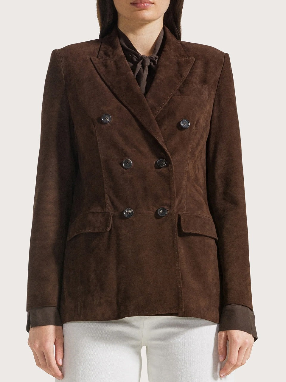 giacca doppio petto in suede GI073656 219 SEVENTY 