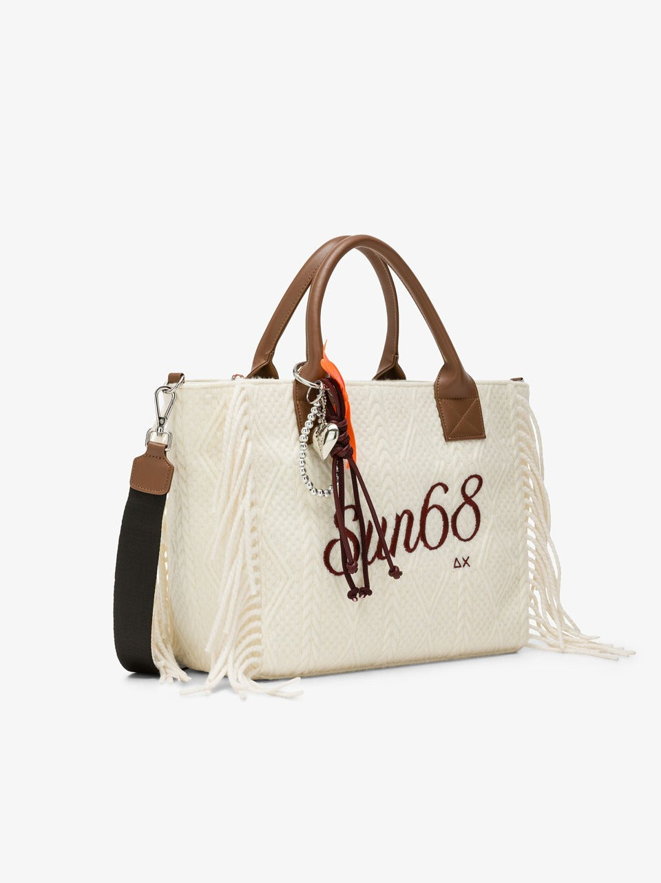 borsa shopper con frange W46213 PANNA SUN 68 