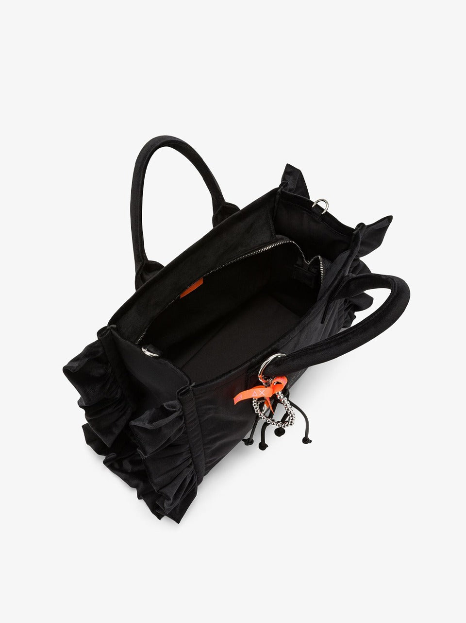borsa shopper  con rouches W46217 NERO SUN 68 