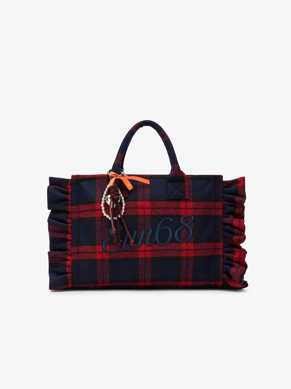 borsa shopper  check grande W46221 ROSSO SUN 68 