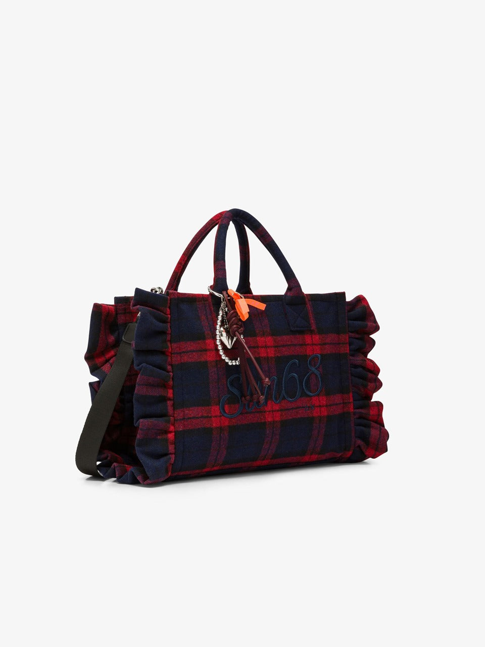 borsa shopper  check grande W46221 ROSSO SUN 68 