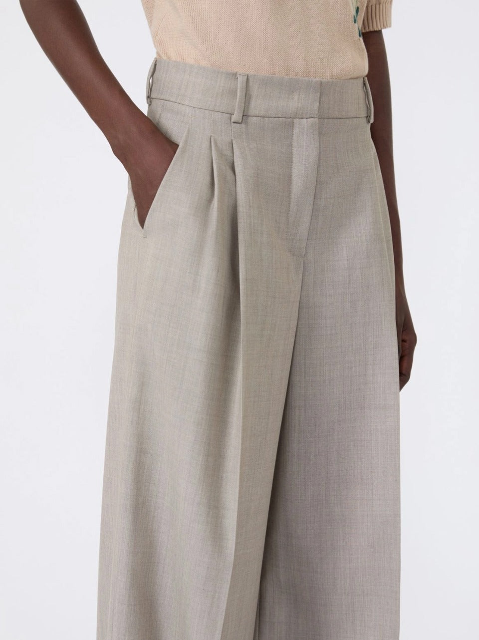 pantalone tela lana pinces OVVIO CAPPUCCINO WEEKEND  Max Mara 