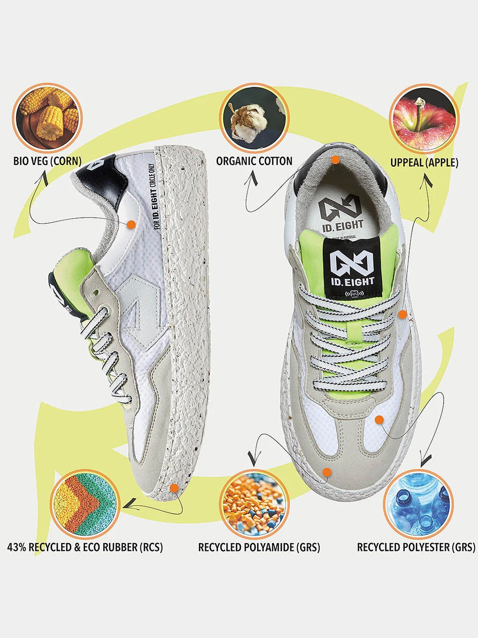 sneakers uriduri URIDURI WHITE CRINCLE ID.EIGHT 