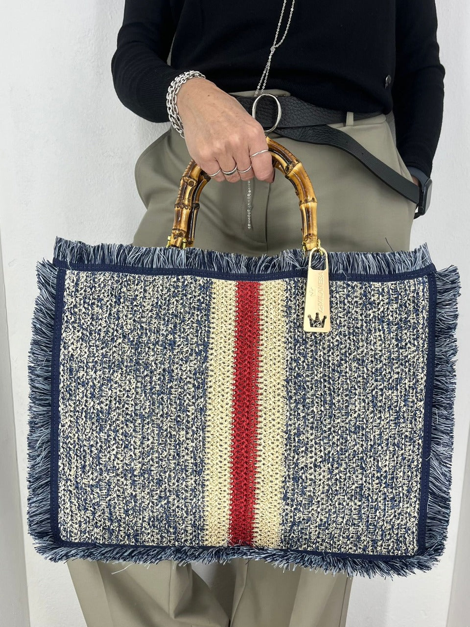 borsa shopper con banda ORTENSIA B LA MILANESA 