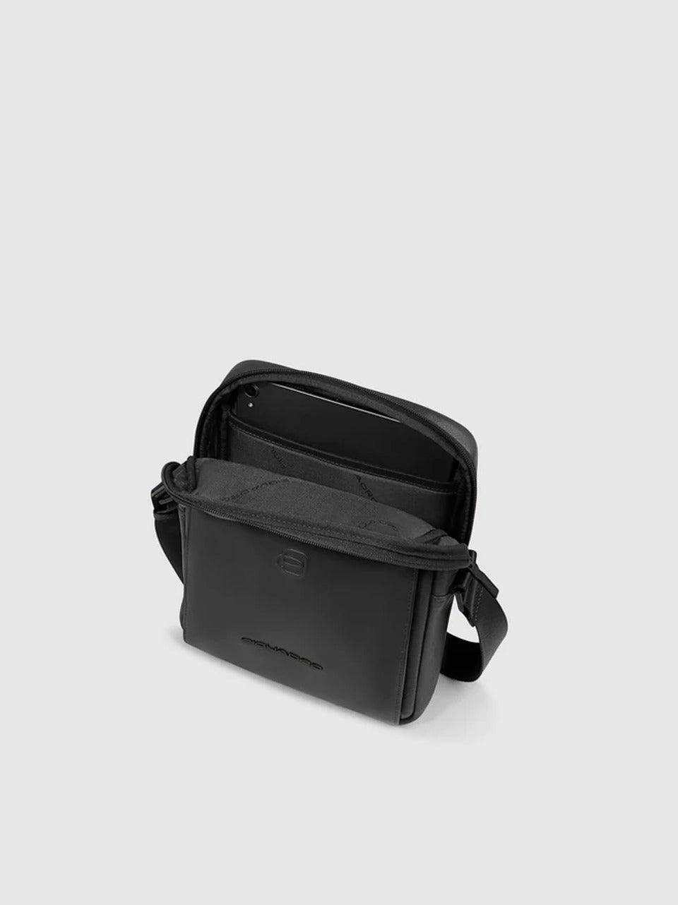 tracolla doppa tasca pelle e nappa CA6917S142 NERO PIQUADRO 