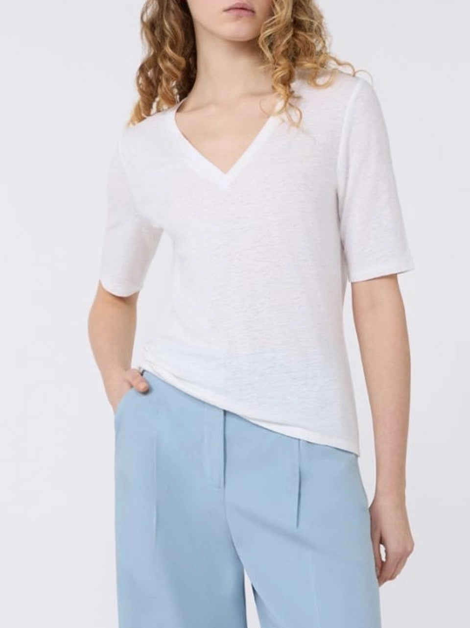 maglia scollo v con inserto in san gallo OPZIONE B WEEKEND  by Max Mara 